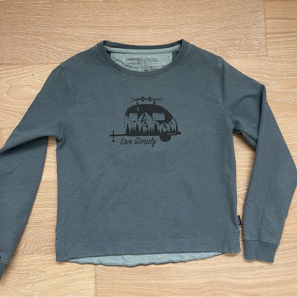 Patagonia “Live Simply” Camper Crewneck Sweater